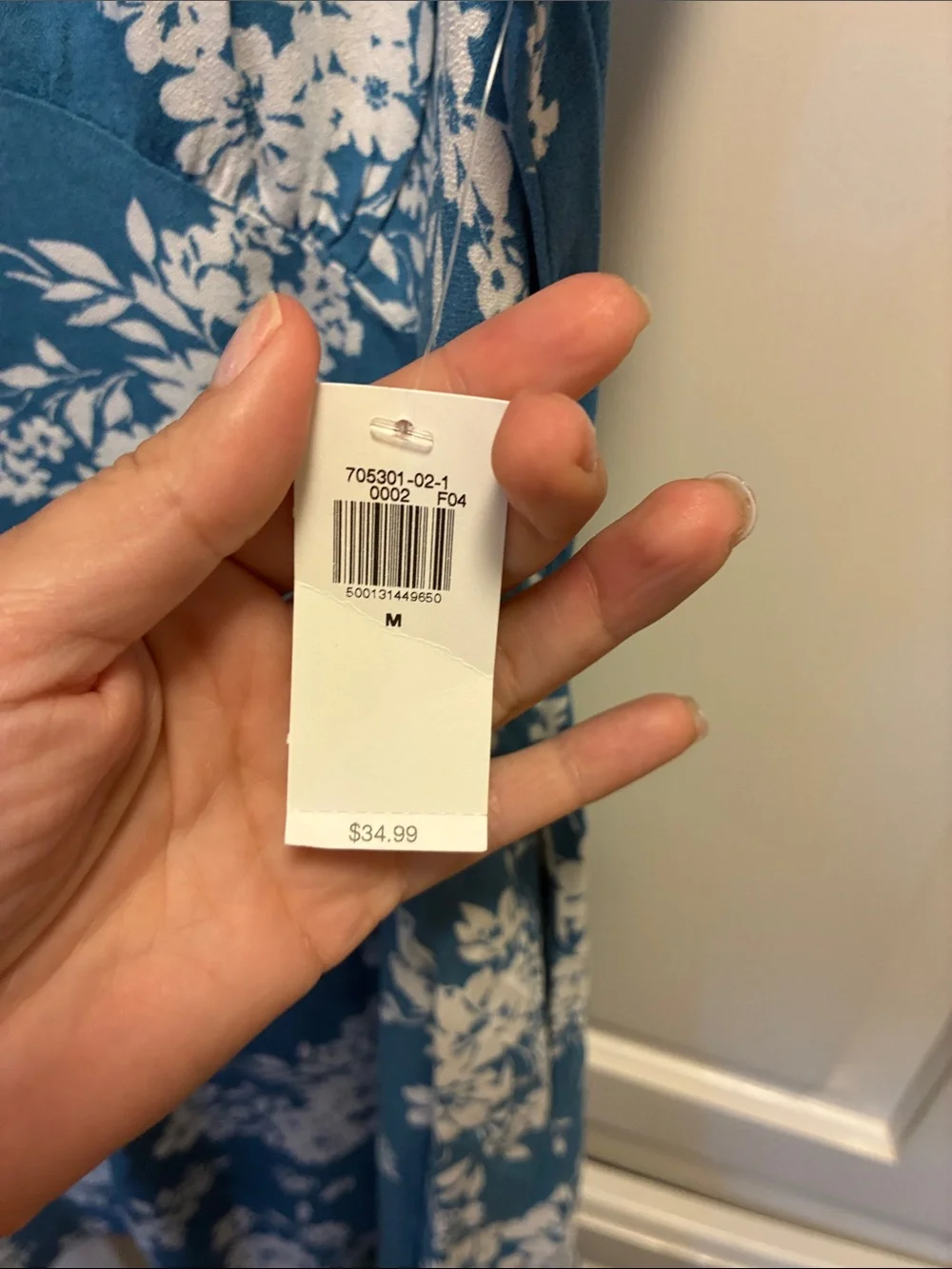Old Navy blue and white bold floral Printed Crepe Mini Dress w/ pockets  NWT